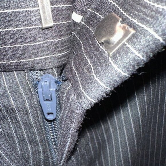 Banana Republic Women's 16 Avery Pants Slacks Black Pinstripe Cloth Tie Waist NW - Picture 5 of 7